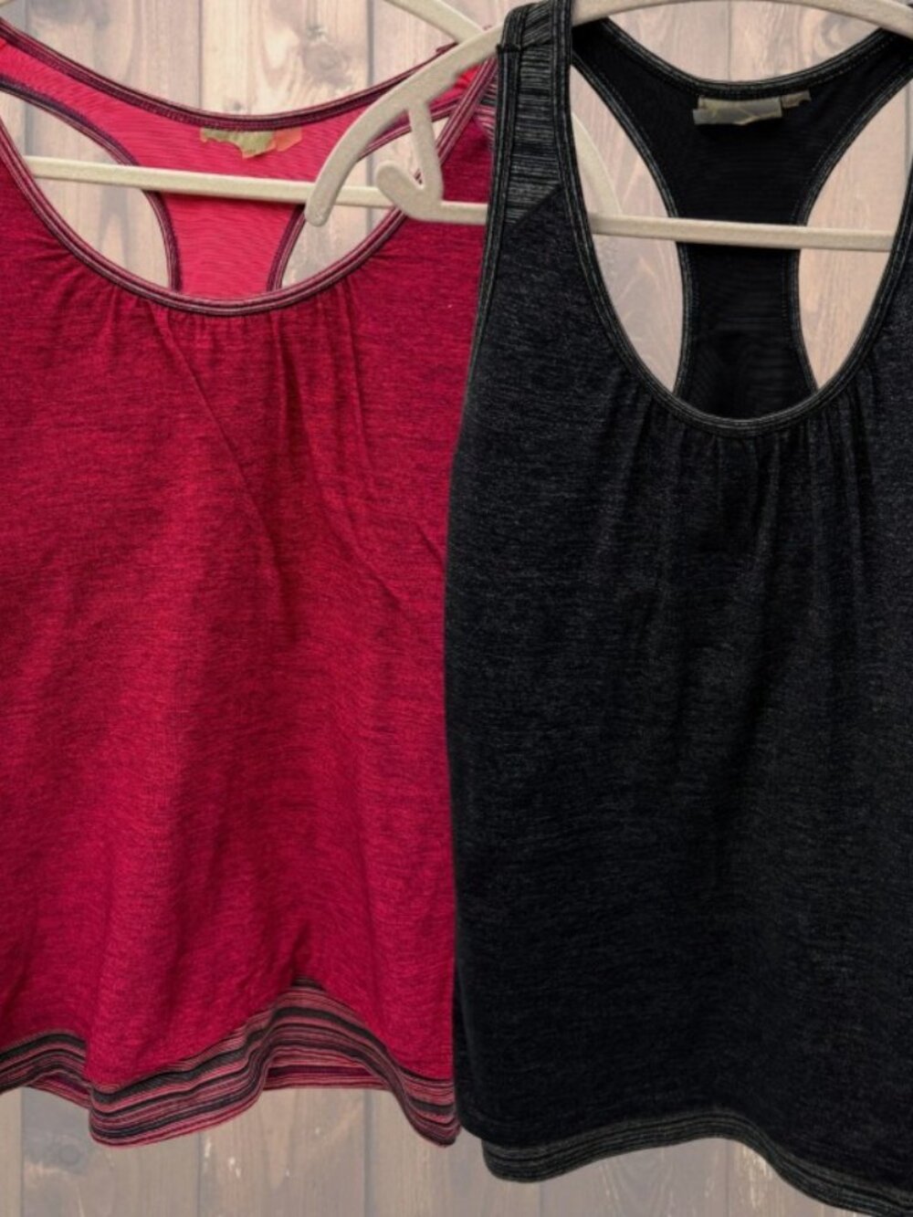 Athleta Tank Tops Built In Bra Lot 2 Pink Gray Racerback S M